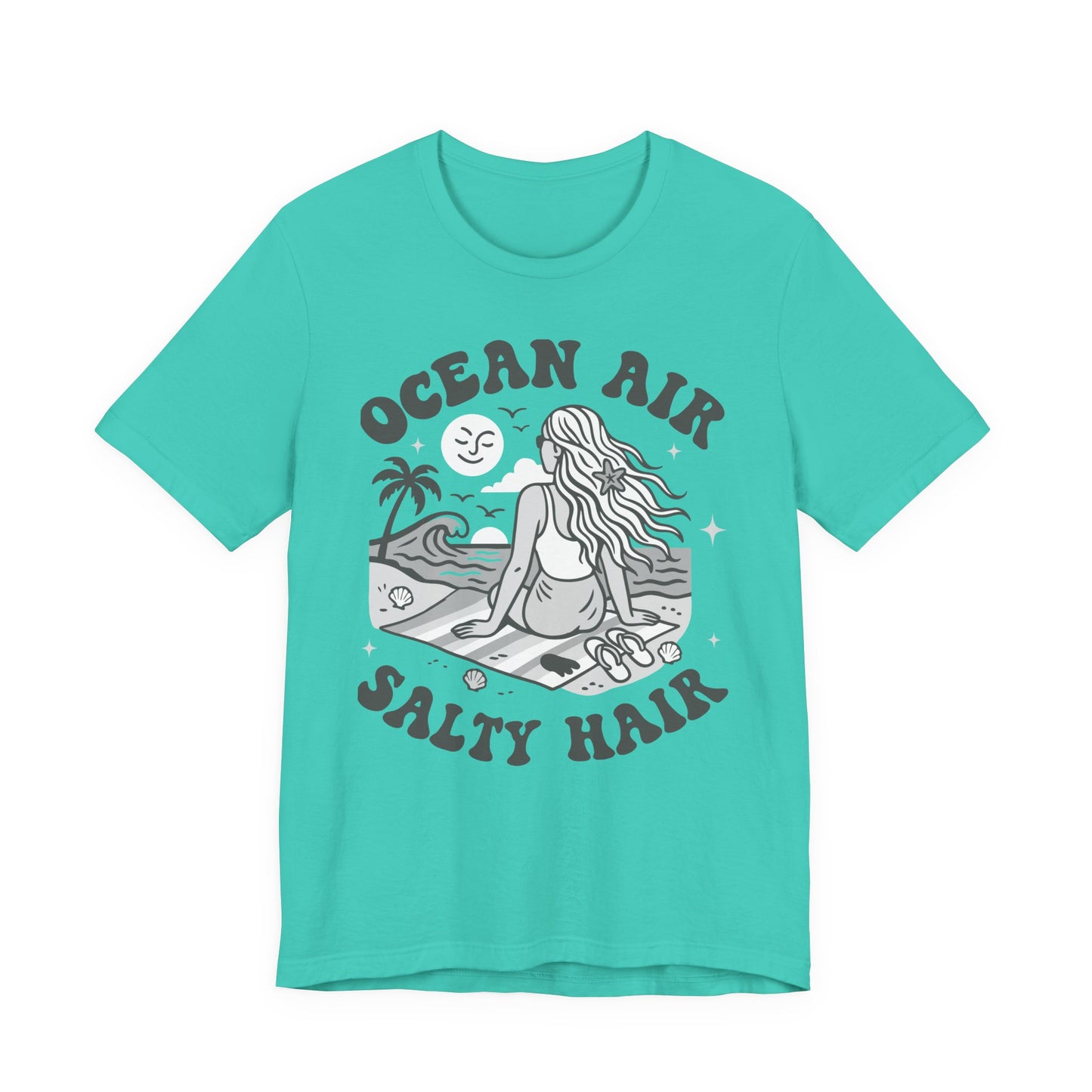 Ocean Air Salty Hair White–Unisex Jersey Short Sleeve Tee–EXPRESS DELIVERY*