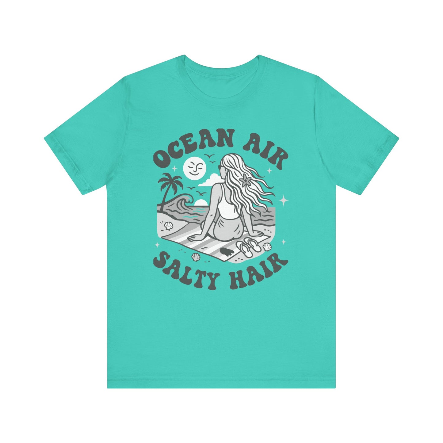 Ocean Air Salty Hair White–Unisex Jersey Short Sleeve Tee–EXPRESS DELIVERY*