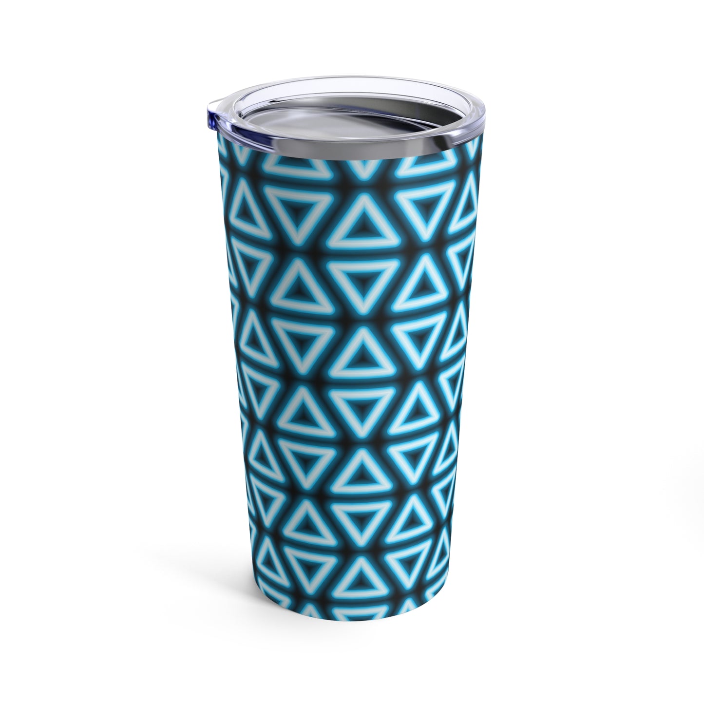 Neon Triangle Pattern–Baby Blue-Bling Bling–Tumbler 20oz