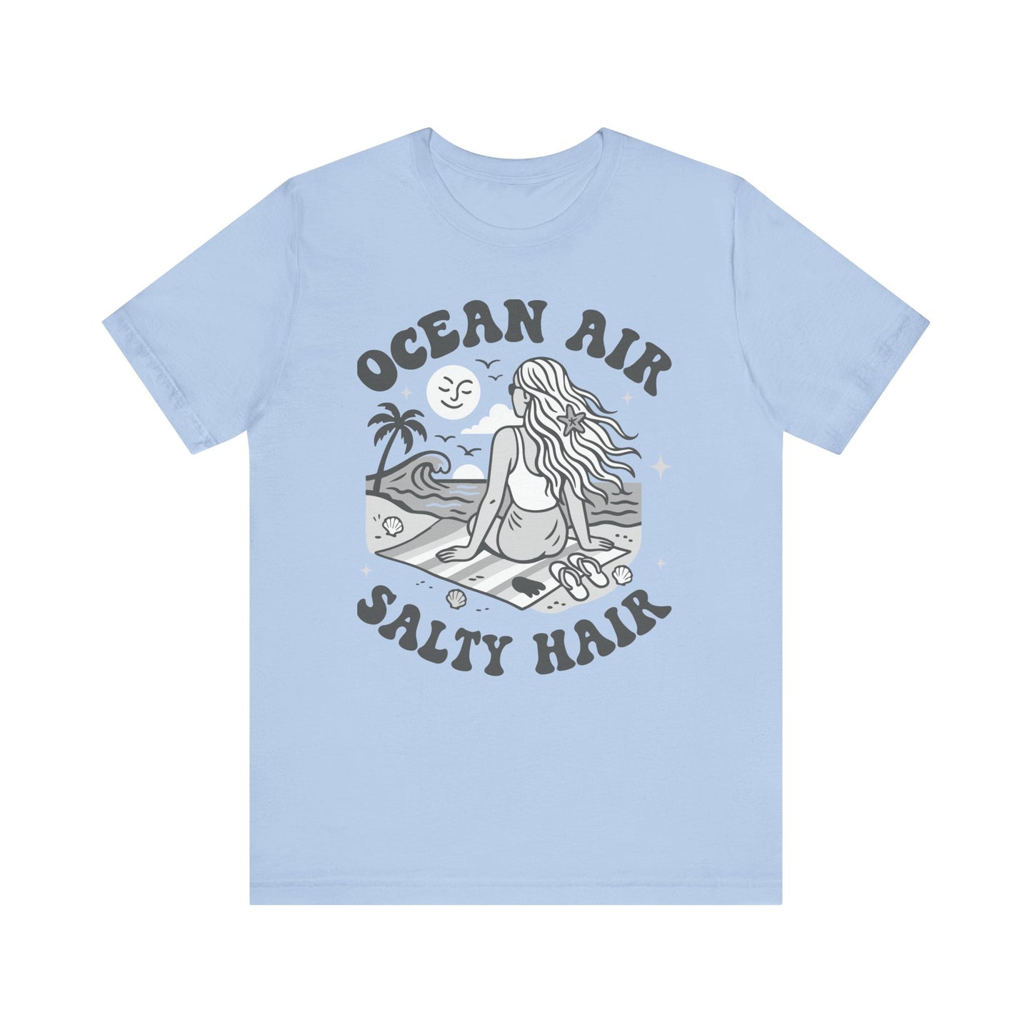 Ocean Air Salty Hair White–Unisex Jersey Short Sleeve Tee–EXPRESS DELIVERY*