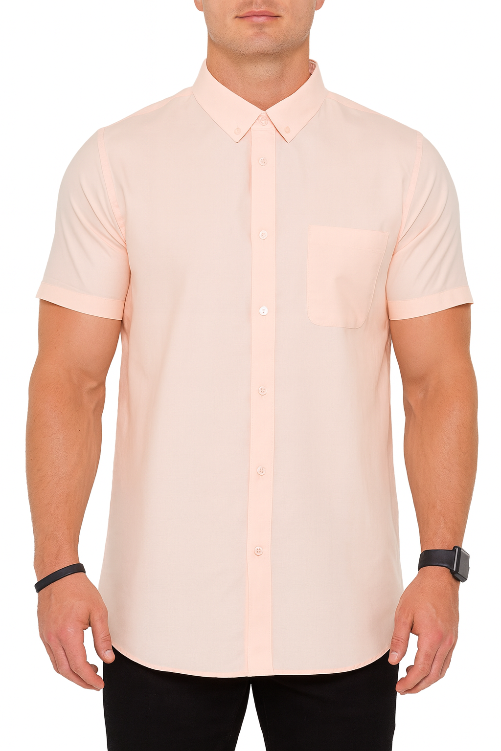 Weiv Men's Casual Short Sleeve Solid Shirts