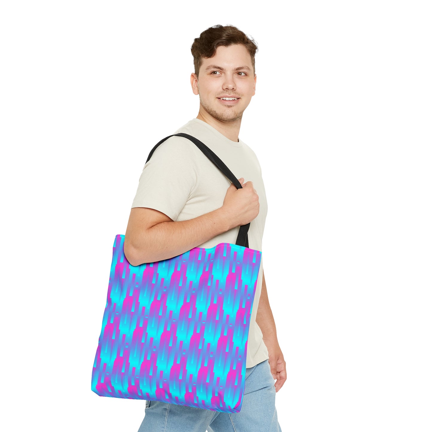 Pink & Blue Lines–Baby Blue-–Tote Bag (AOP)