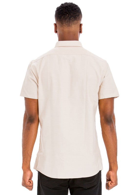 Weiv Men's Casual Short Sleeve Solid Shirts