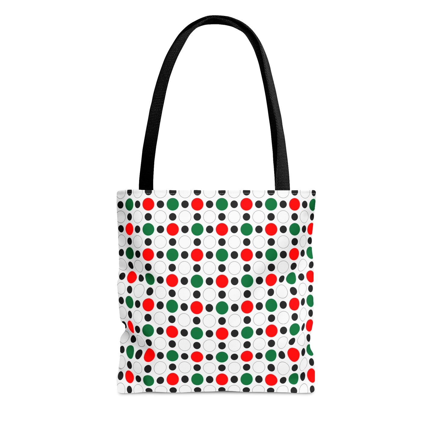 Green White Red Circle Pattern–Tote Bag (AOP)