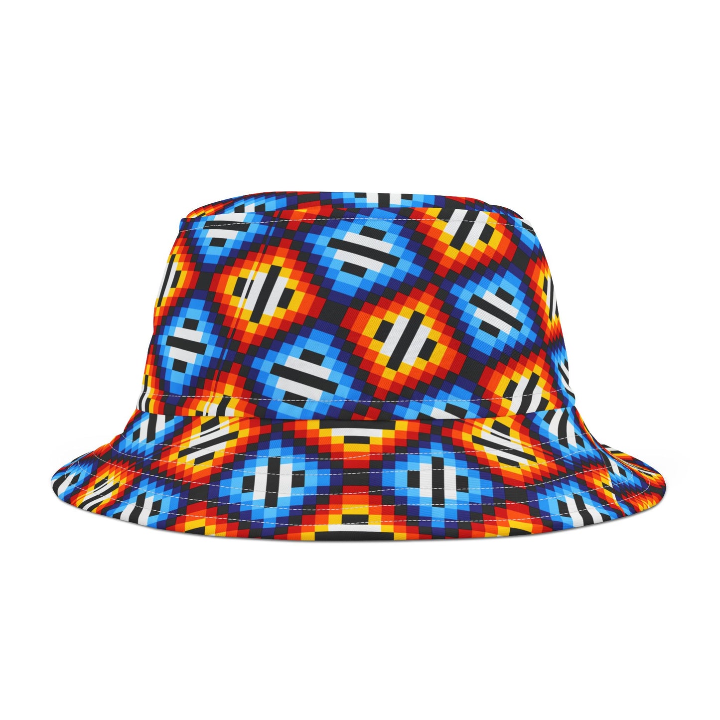Orange & Blue Triangles–Bucket Hat (AOP)