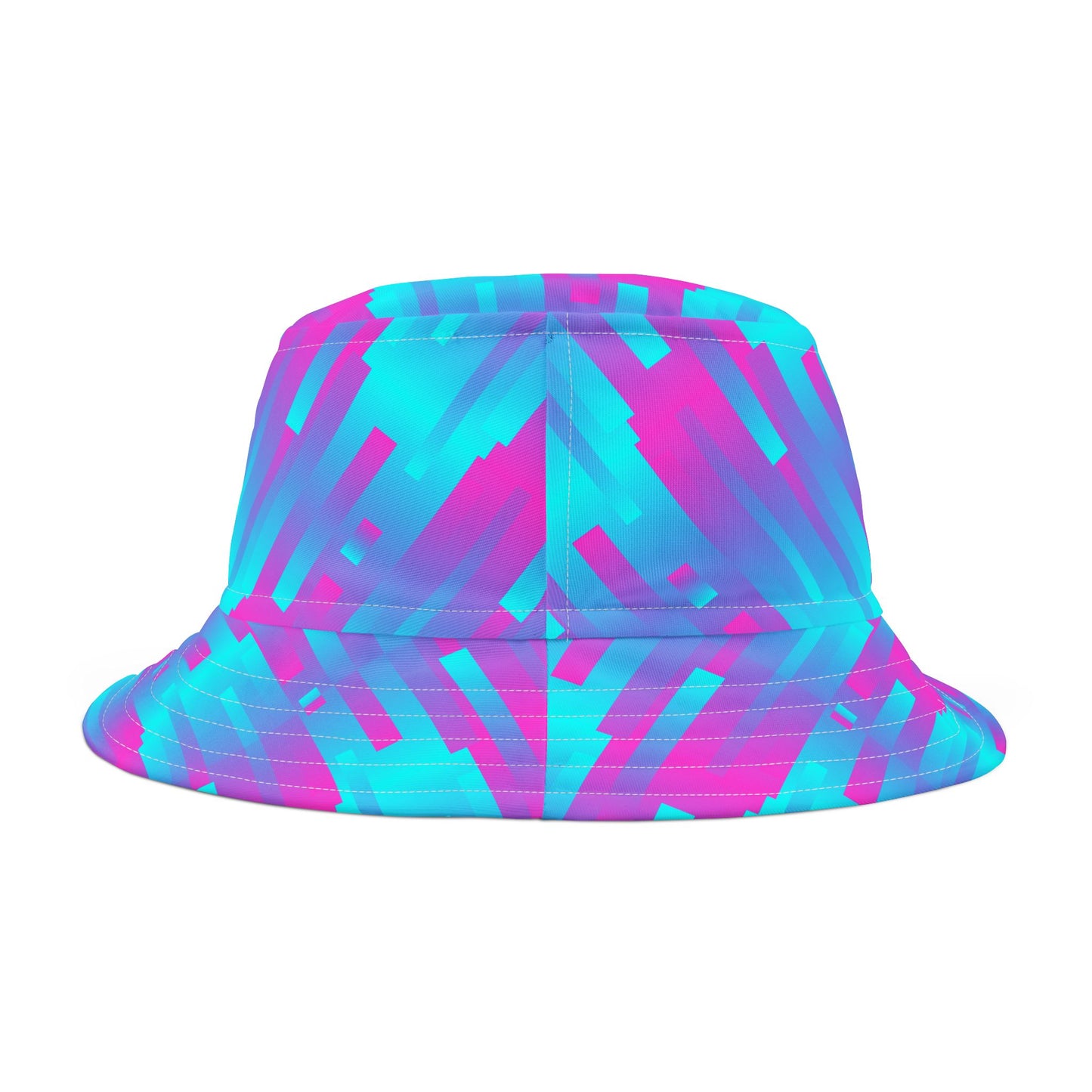Pink & Blue Line Pattern–Bucket Hat (AOP)