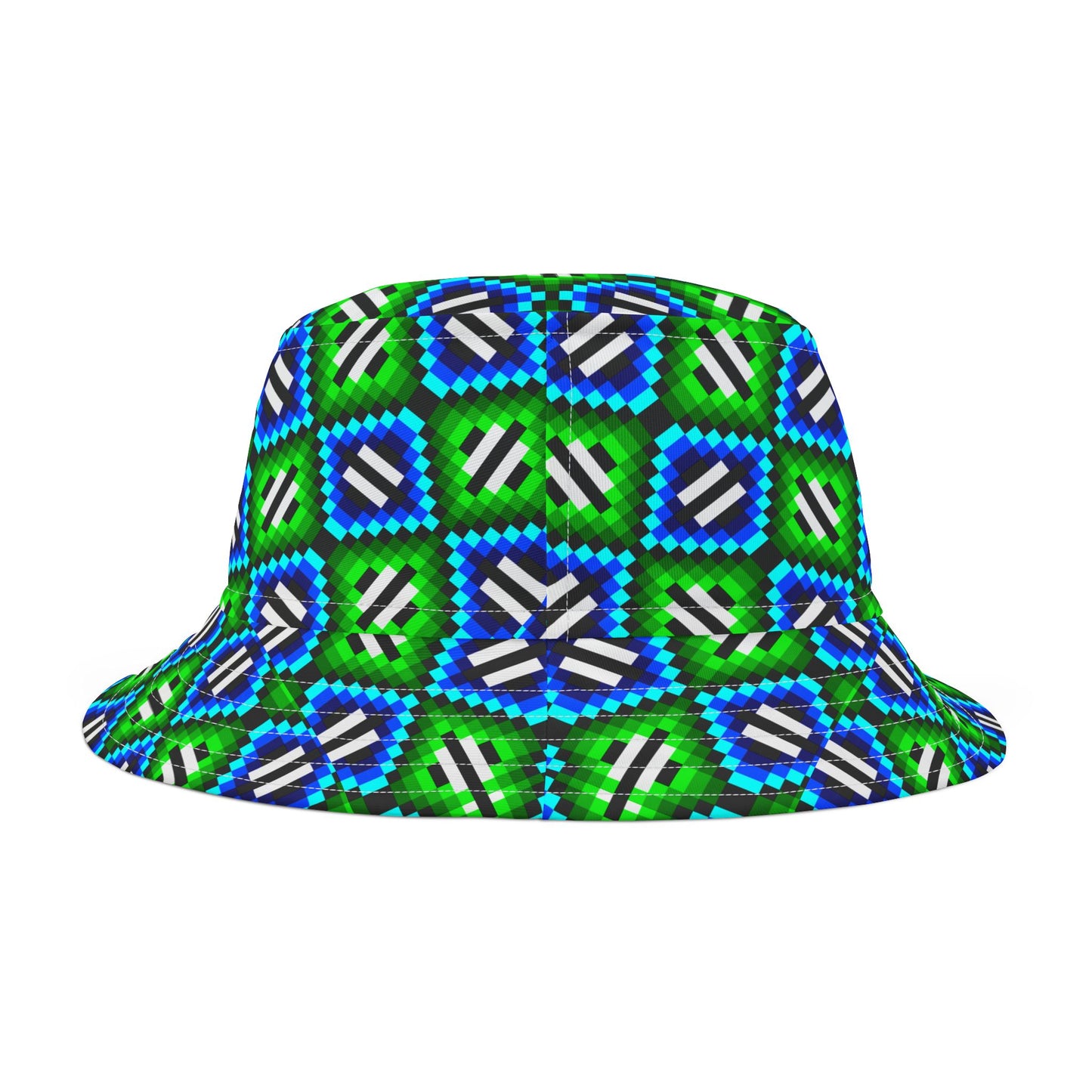 Green & Blue Triangles–Bucket Hat (AOP)