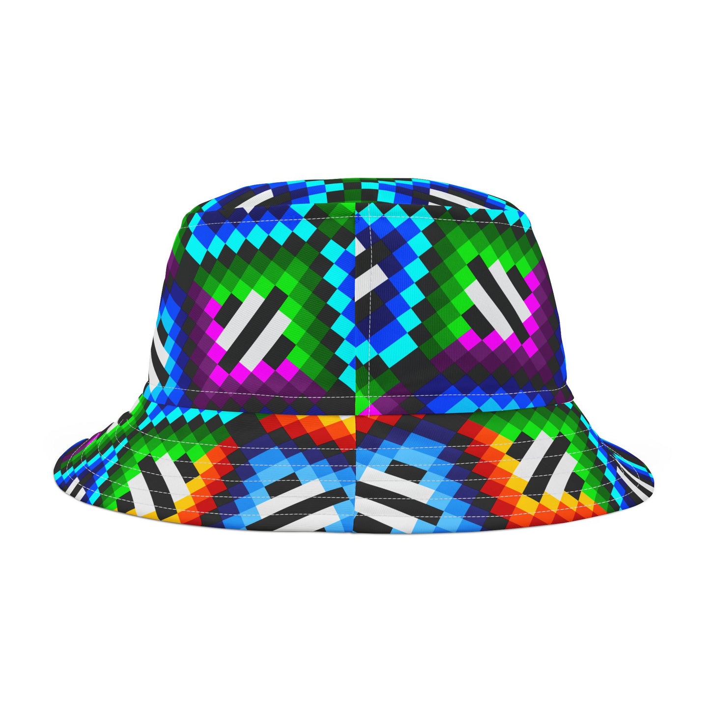 Purple, Blue Orange Triangles–Bucket Hat (AOP)