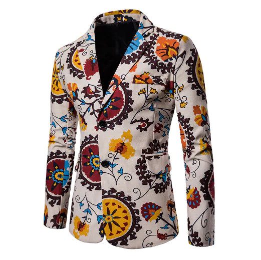 Men's African Print Suit for Nightclub Wear