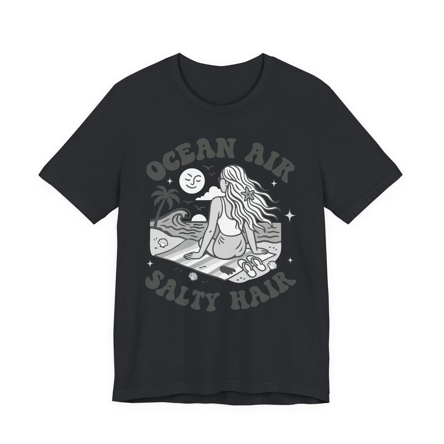 Ocean Air Salty Hair White–Unisex Jersey Short Sleeve Tee–EXPRESS DELIVERY*