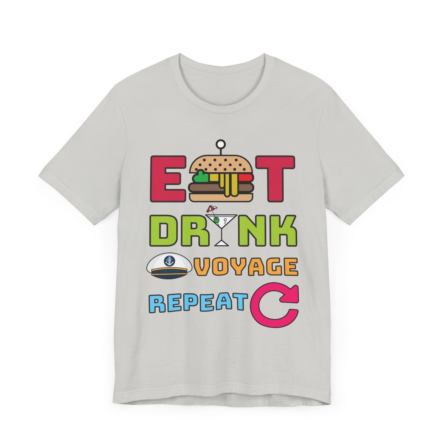 Eat Drink Voyage Repeat AR-Unisex Jersey Short Sleeve Tee–EXPRESS DELIVERY*