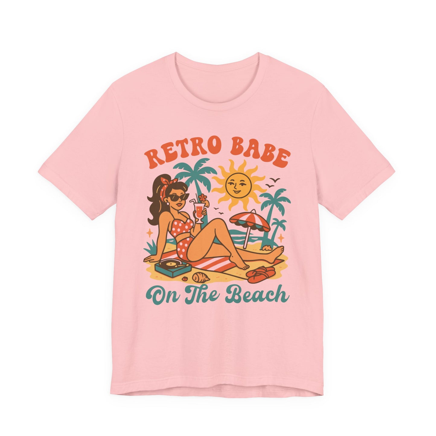 Retro Babe on the Beach–Unisex Jersey Short Sleeve Tee–EXPRESS DELIVERY*