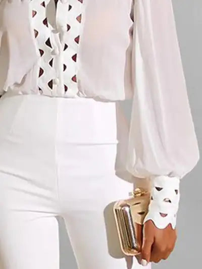 Shift Long Sleeve Formal Stand Collar Top