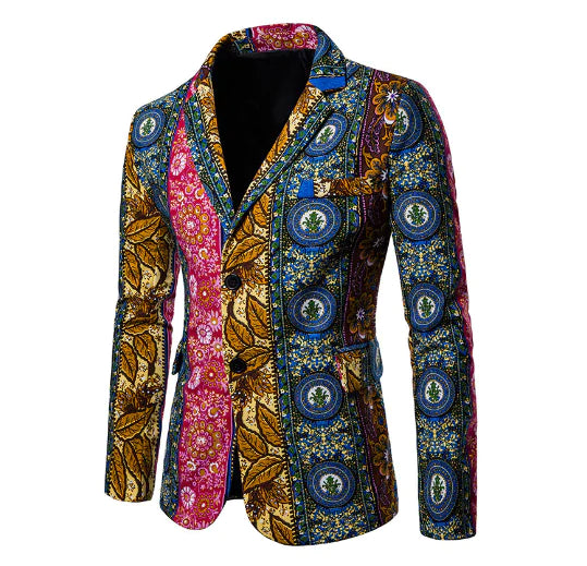Men's African Print Suit for Nightclub Wear