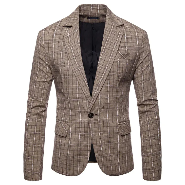 Men's Stylish Casual Plaid Suit Jacket