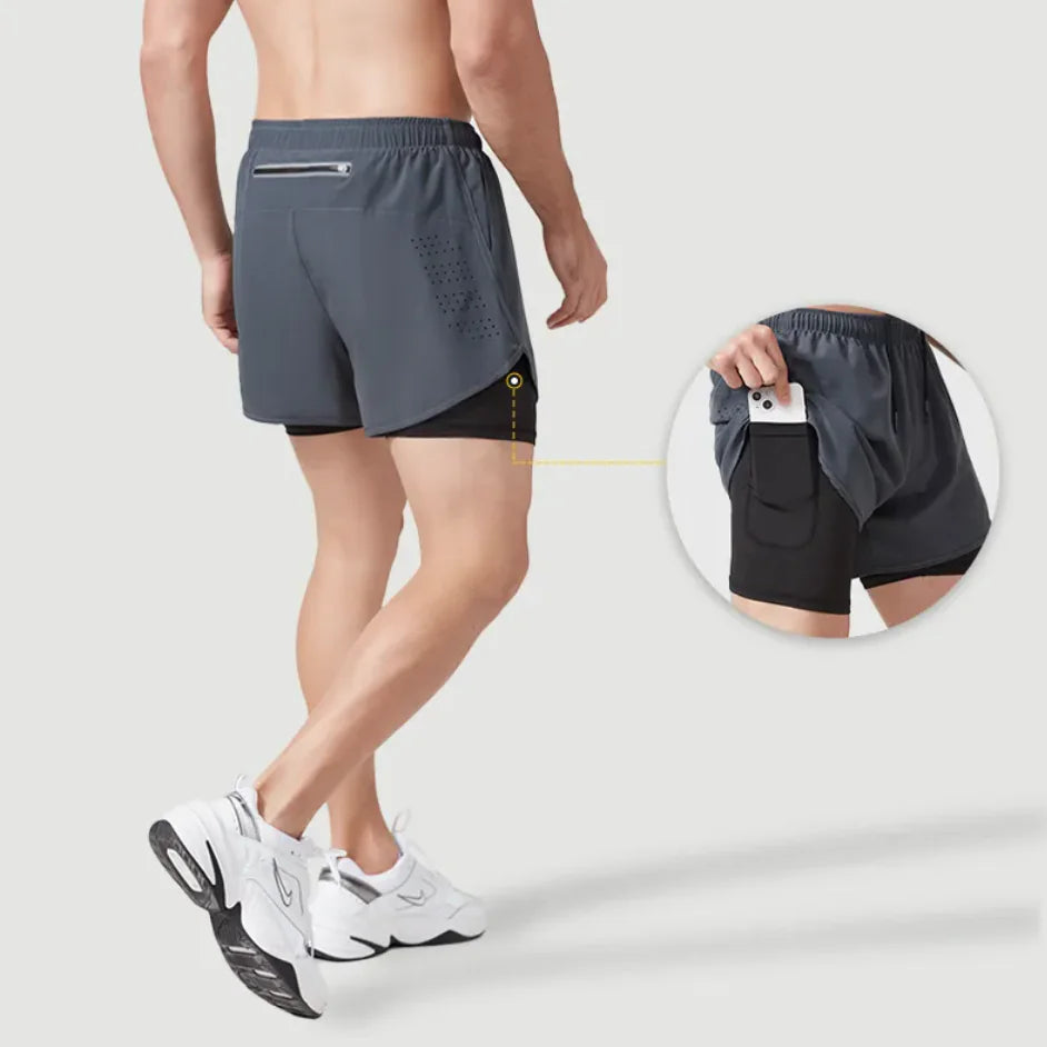 Men's Double-Layer Sports Shorts
