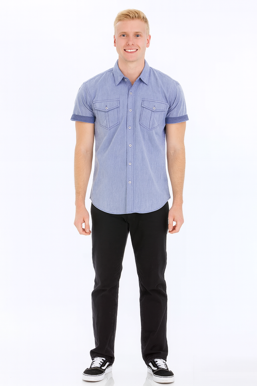 Weiv Men's Casual Short Sleeve Two Tone Shirts