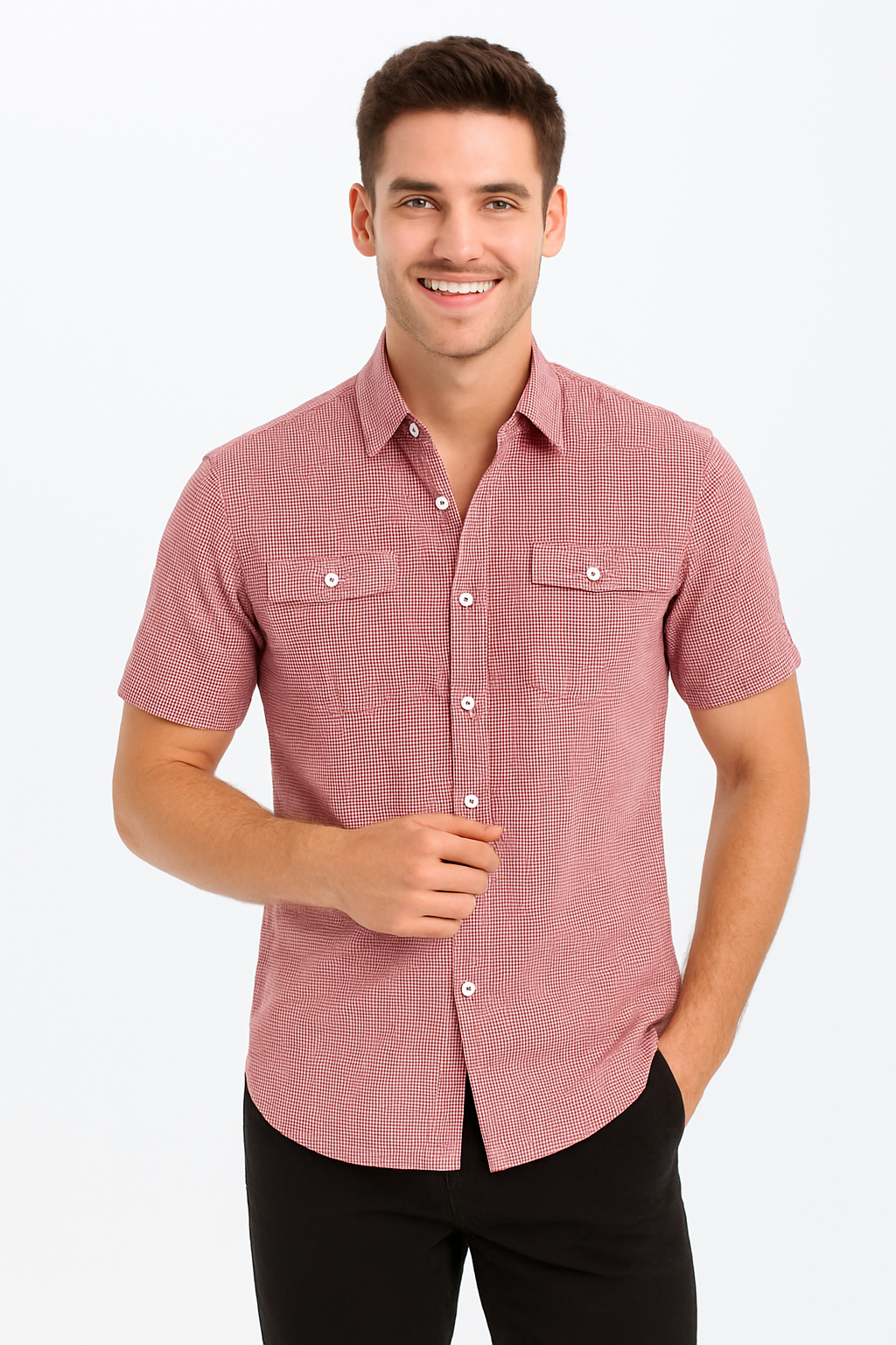 Mens Short Sleeve Button Down Shirt