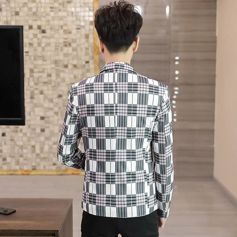 Trendy Slim-Fit Men's Casual Suit Jacket