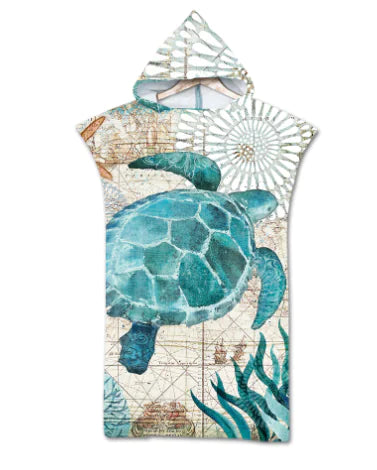 Ocean Print Hooded Beach Towels Family Pack