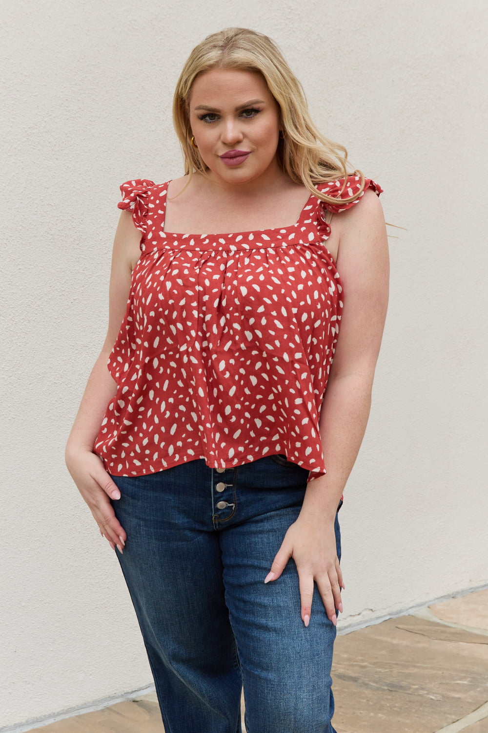 Be Stage Full Size Woven Top in Brick