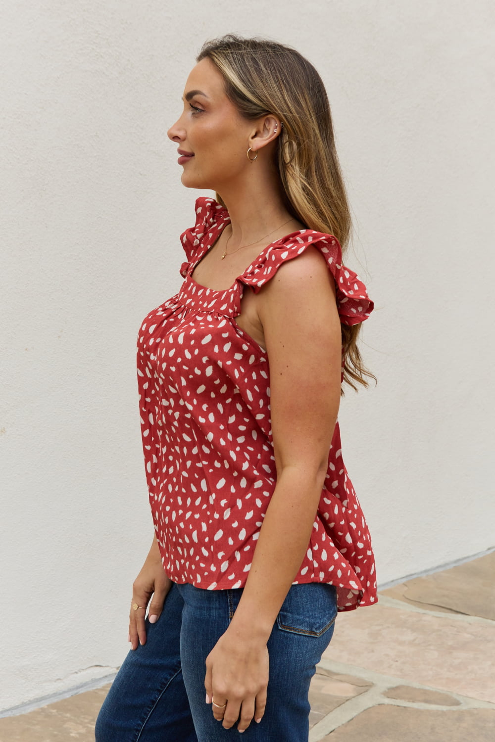 Be Stage Full Size Woven Top in Brick