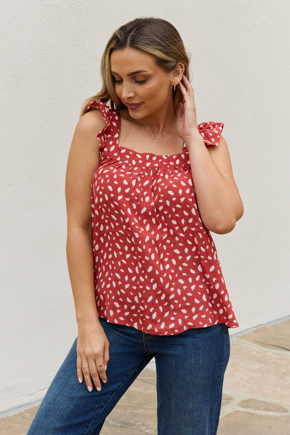 Be Stage Full Size Woven Top in Brick