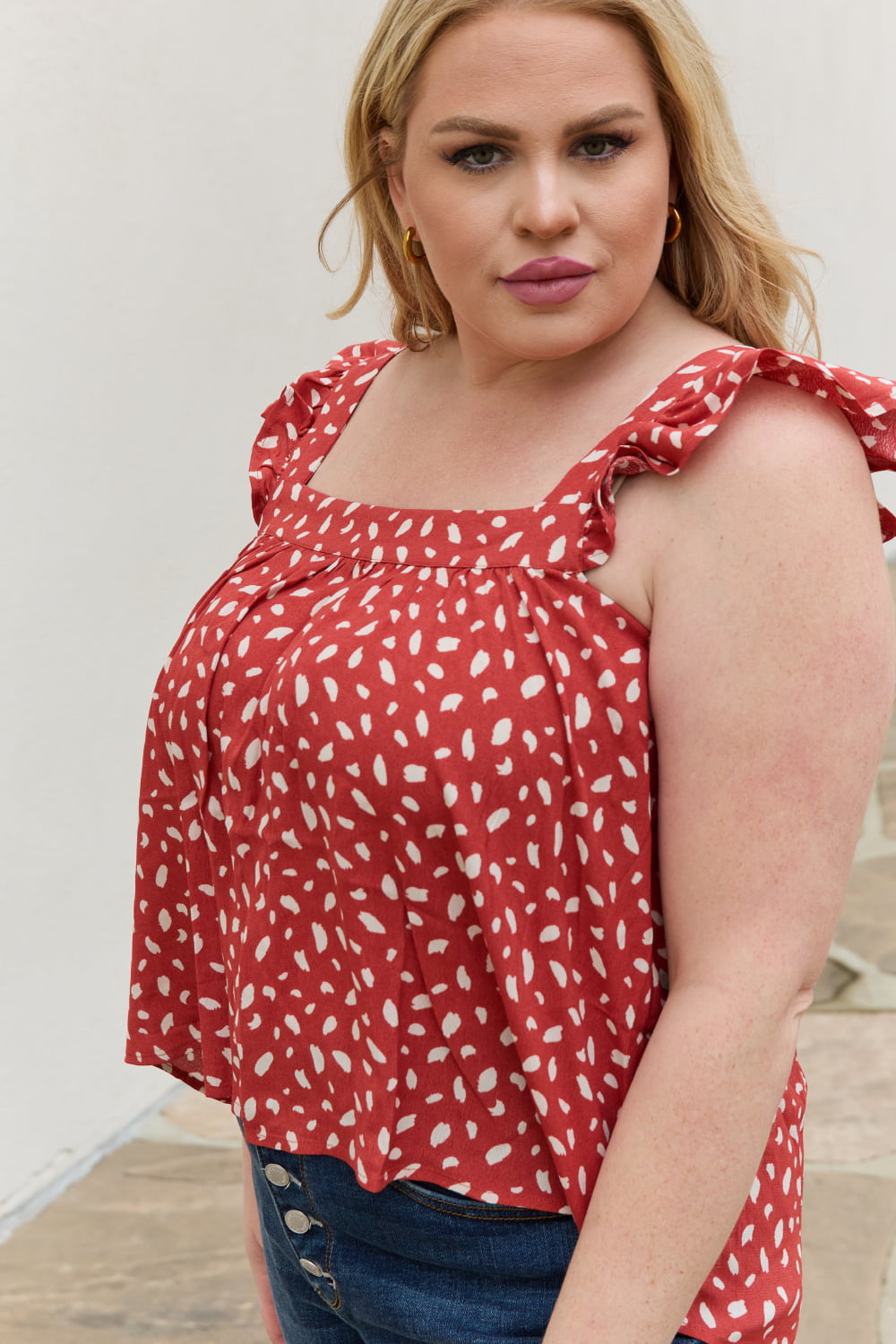 Be Stage Full Size Woven Top in Brick