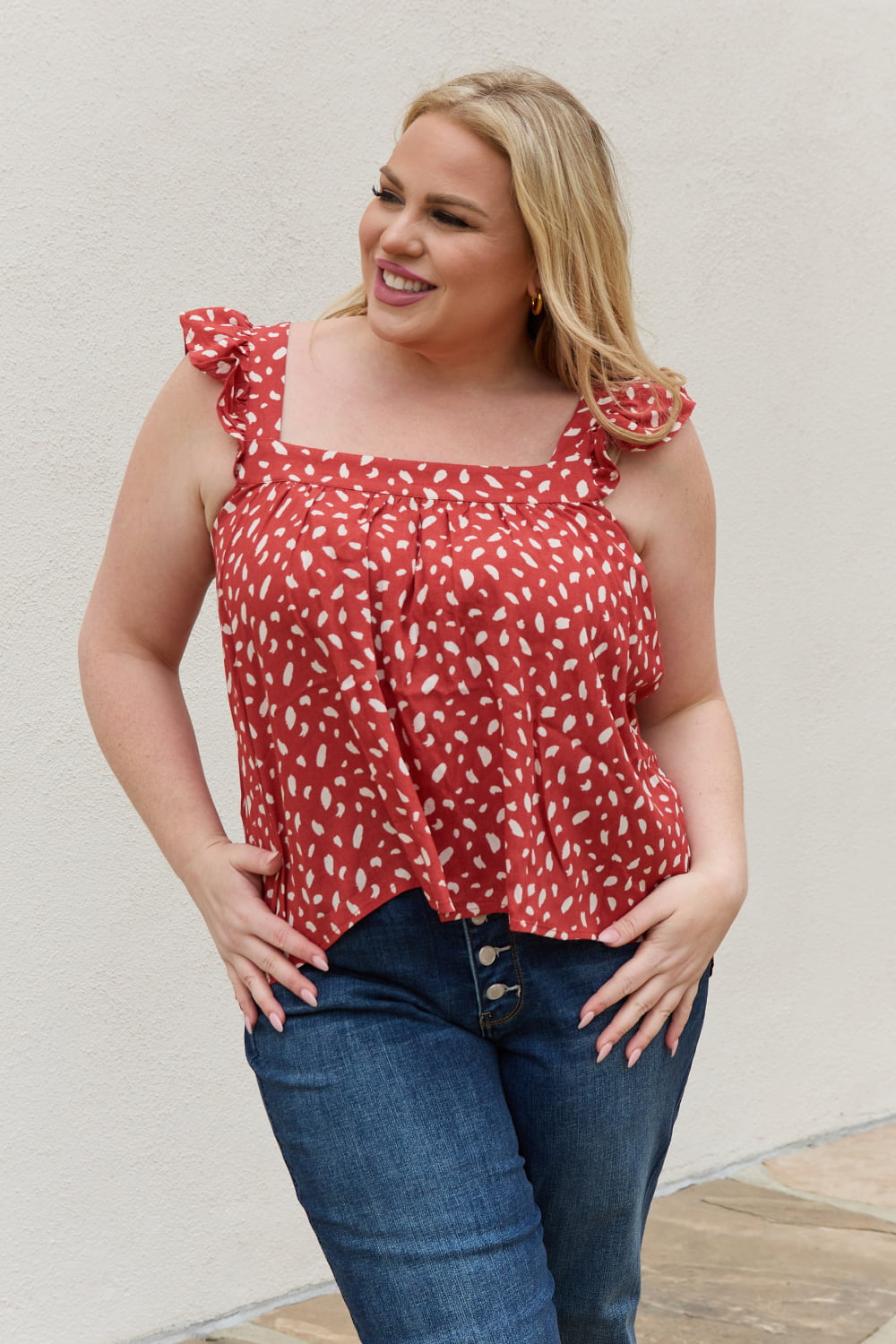 Be Stage Full Size Woven Top in Brick
