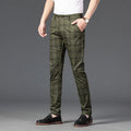Trendy Men's Youth Plaid Straight Pants