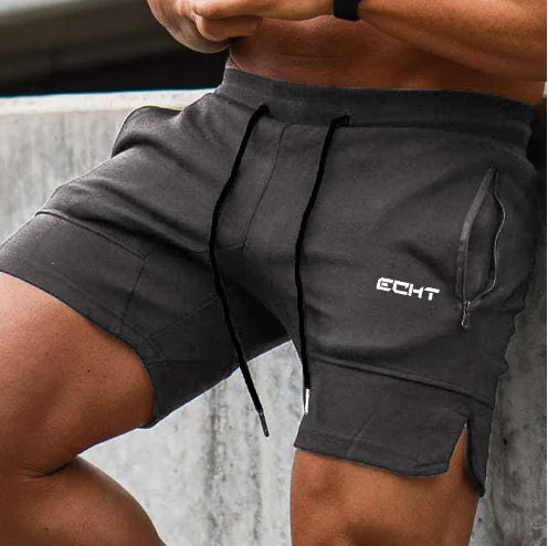 Men's Embroidered Zipper Shorts