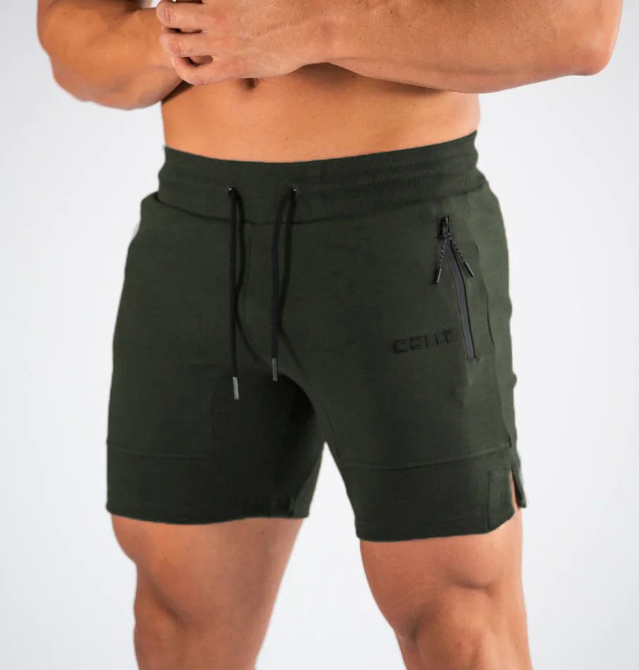 Men's Embroidered Zipper Shorts