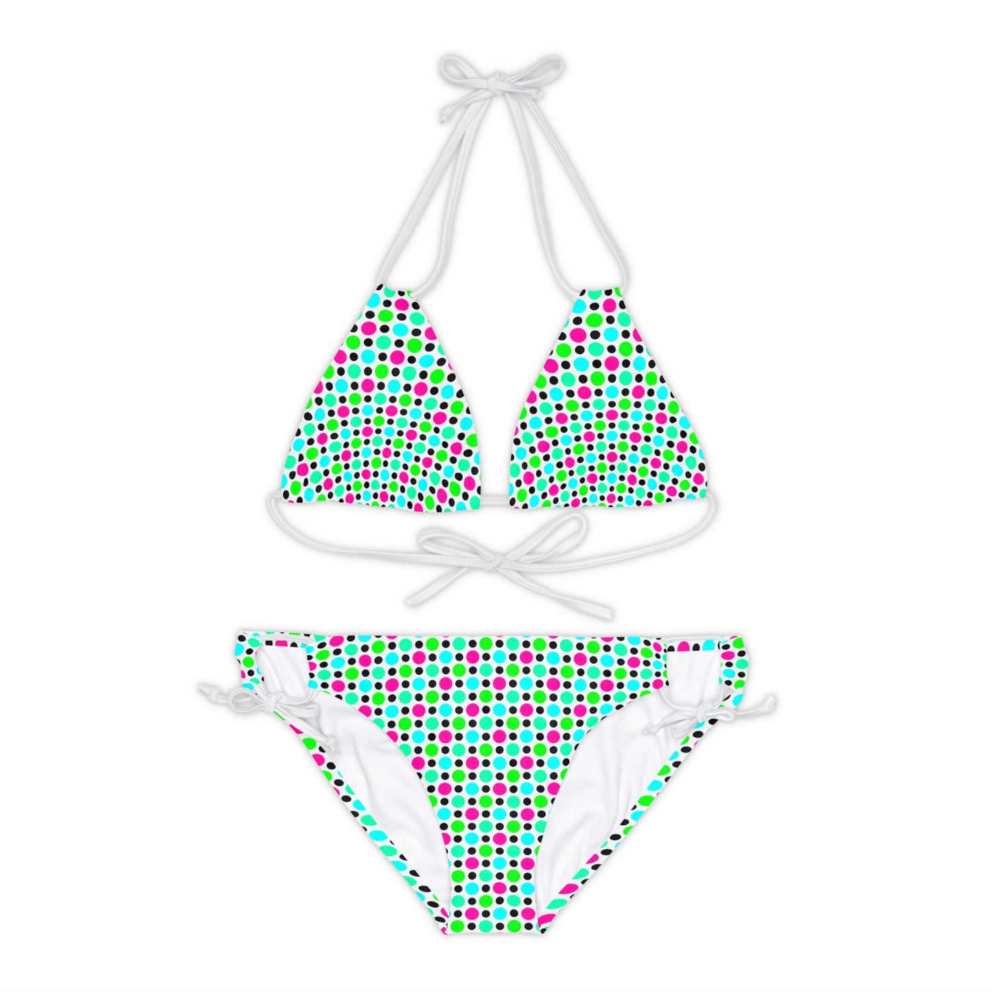 Tropical Circle Pattern v2–Strappy Bikini Set (AOP)