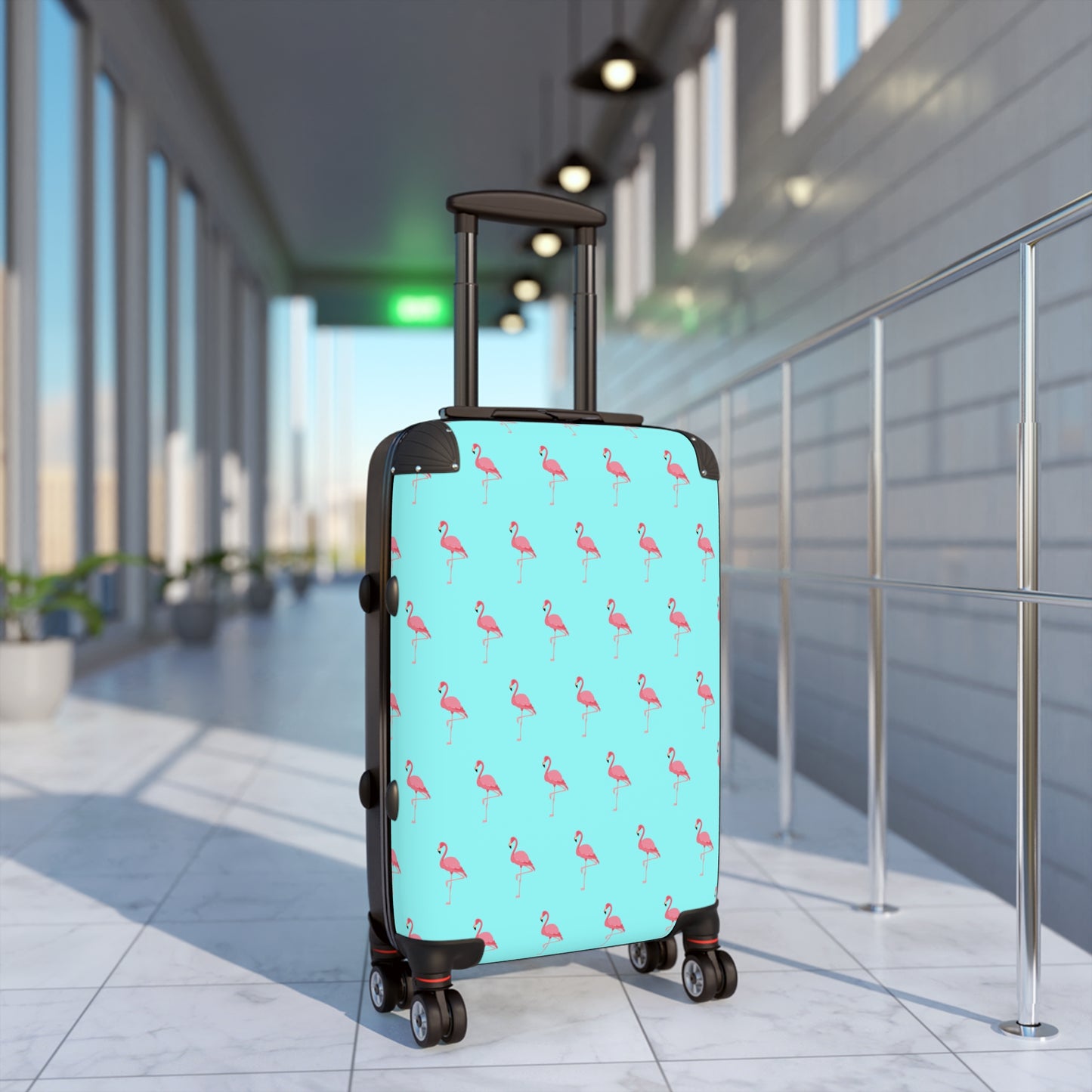 Pink Flamingos Babe Blue–Suitcase