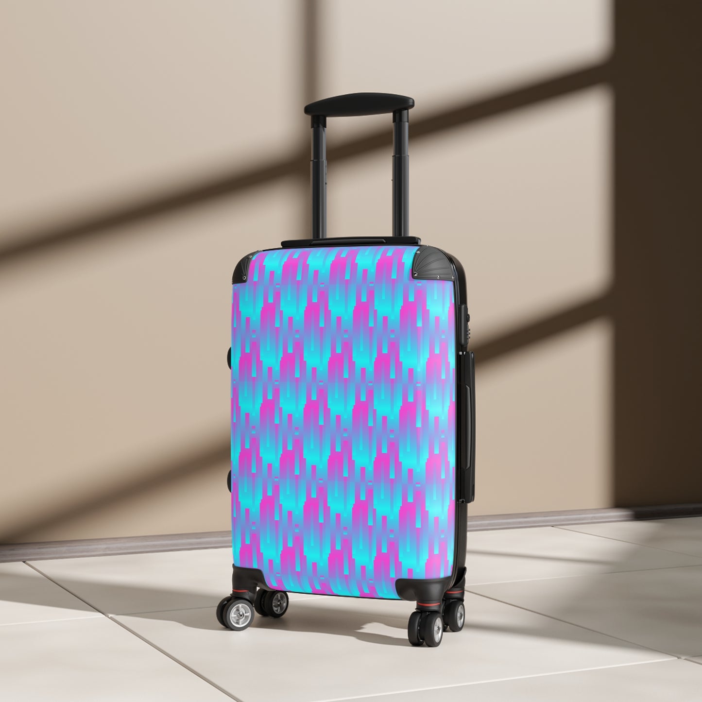 Pink & Blue Lines–Baby Blue–Suitcase