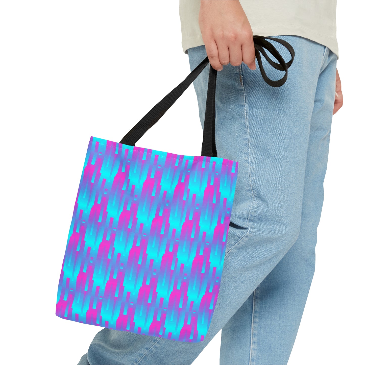 Pink & Blue Lines–Baby Blue-–Tote Bag (AOP)