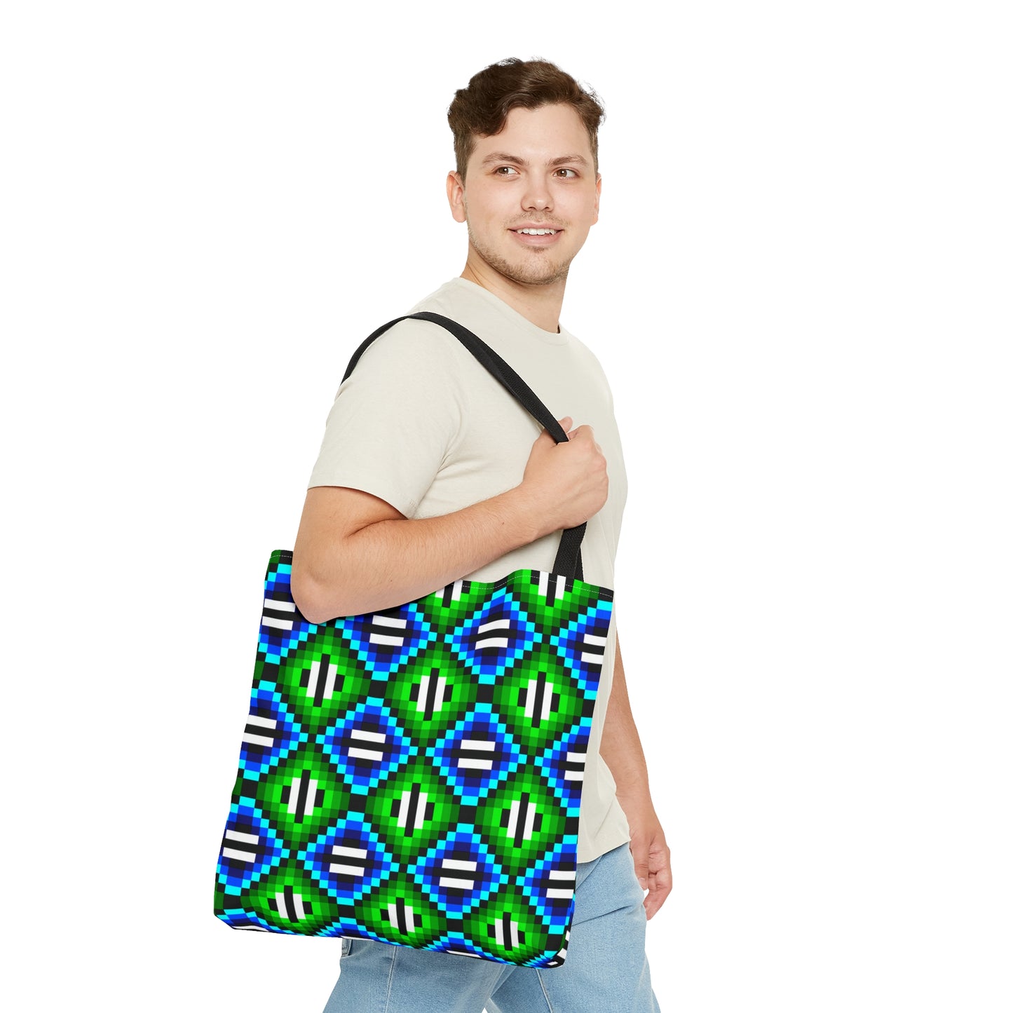 Green & Blue Triangles–Tote Bag (AOP)