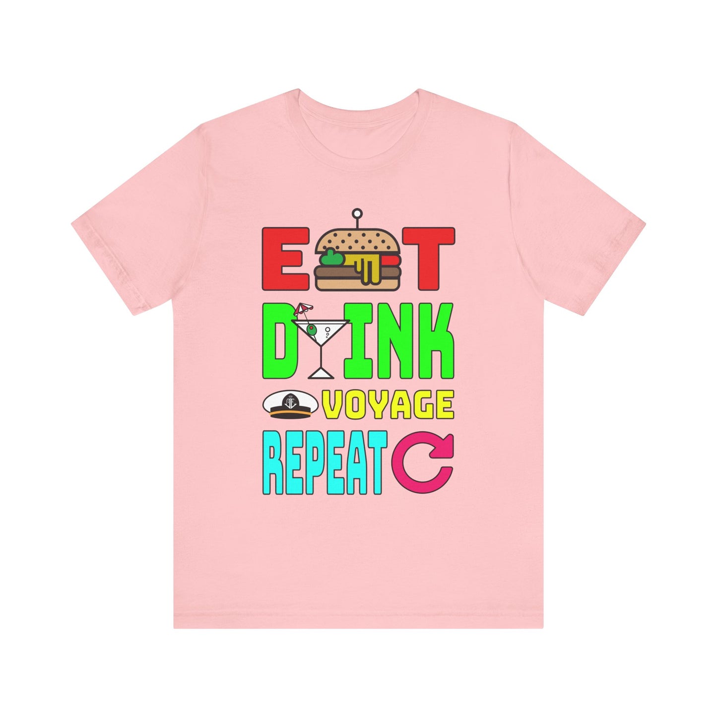 Eat Drink Voyage Repeat, Cocktail–Unisex Jersey Short Sleeve Tee–EXPRESS DELIVERY*