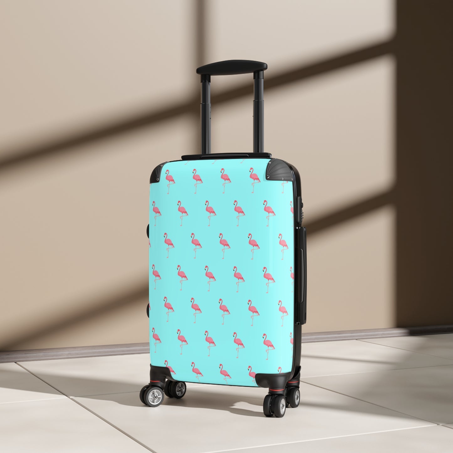 Pink Flamingos Babe Blue–Suitcase