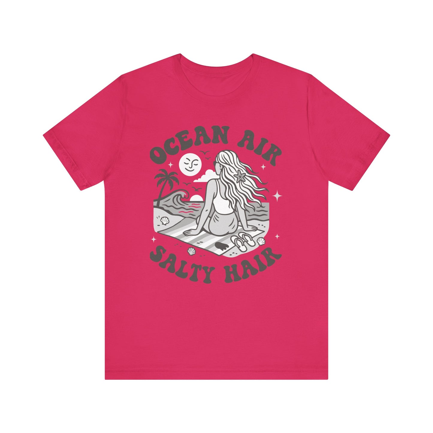 Ocean Air Salty Hair White–Unisex Jersey Short Sleeve Tee–EXPRESS DELIVERY*