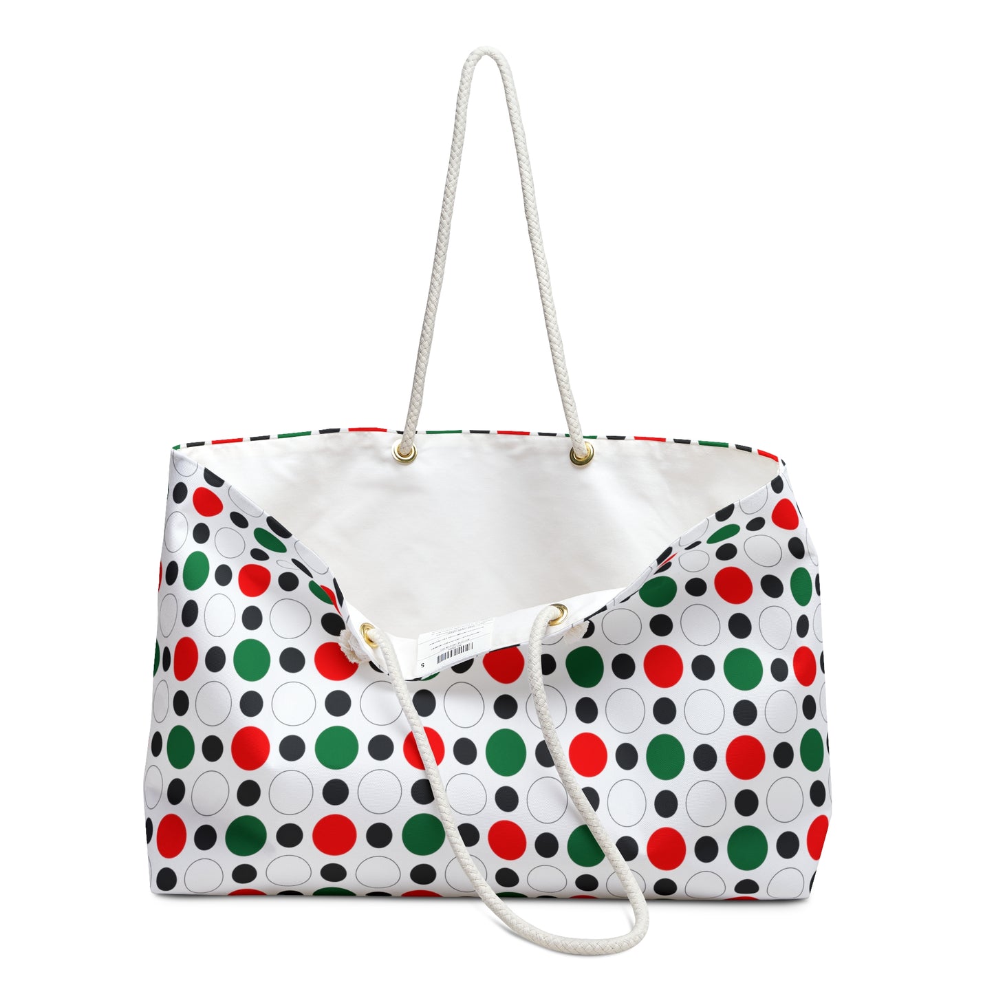 Green White Red Circle Pattern–Weekender Bag