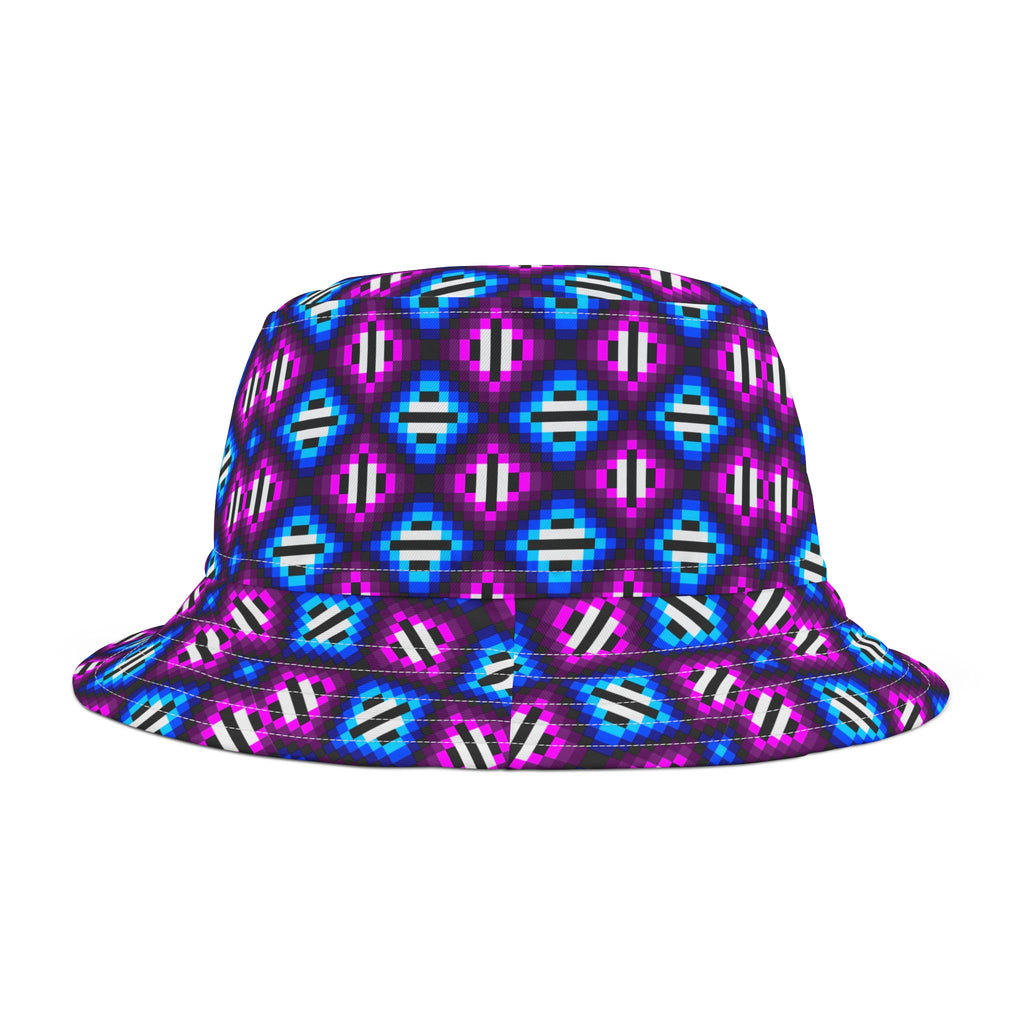 Purple  & Blue Triangles–Bucket Hat (AOP)
