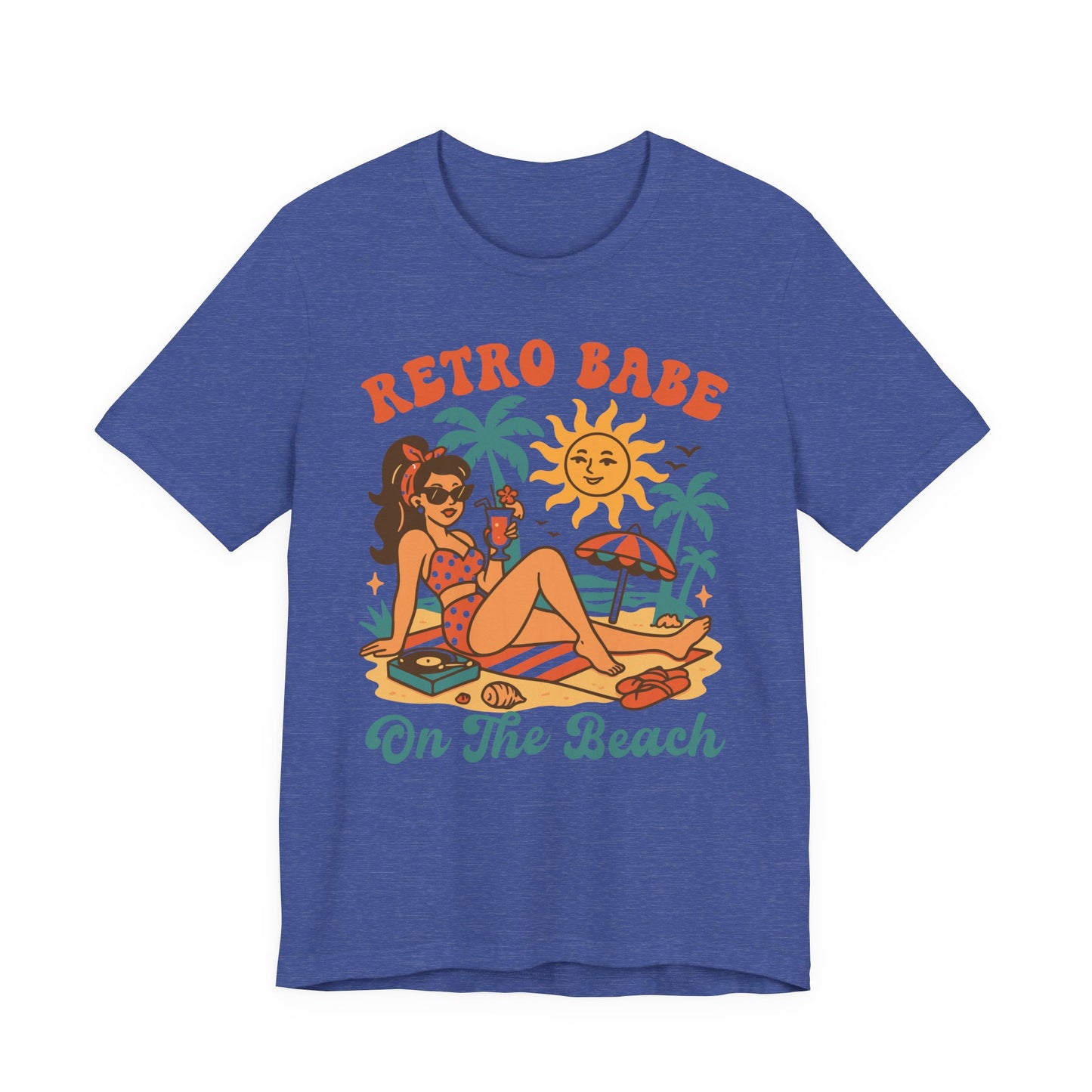 Retro Babe on the Beach–Unisex Jersey Short Sleeve Tee–EXPRESS DELIVERY*