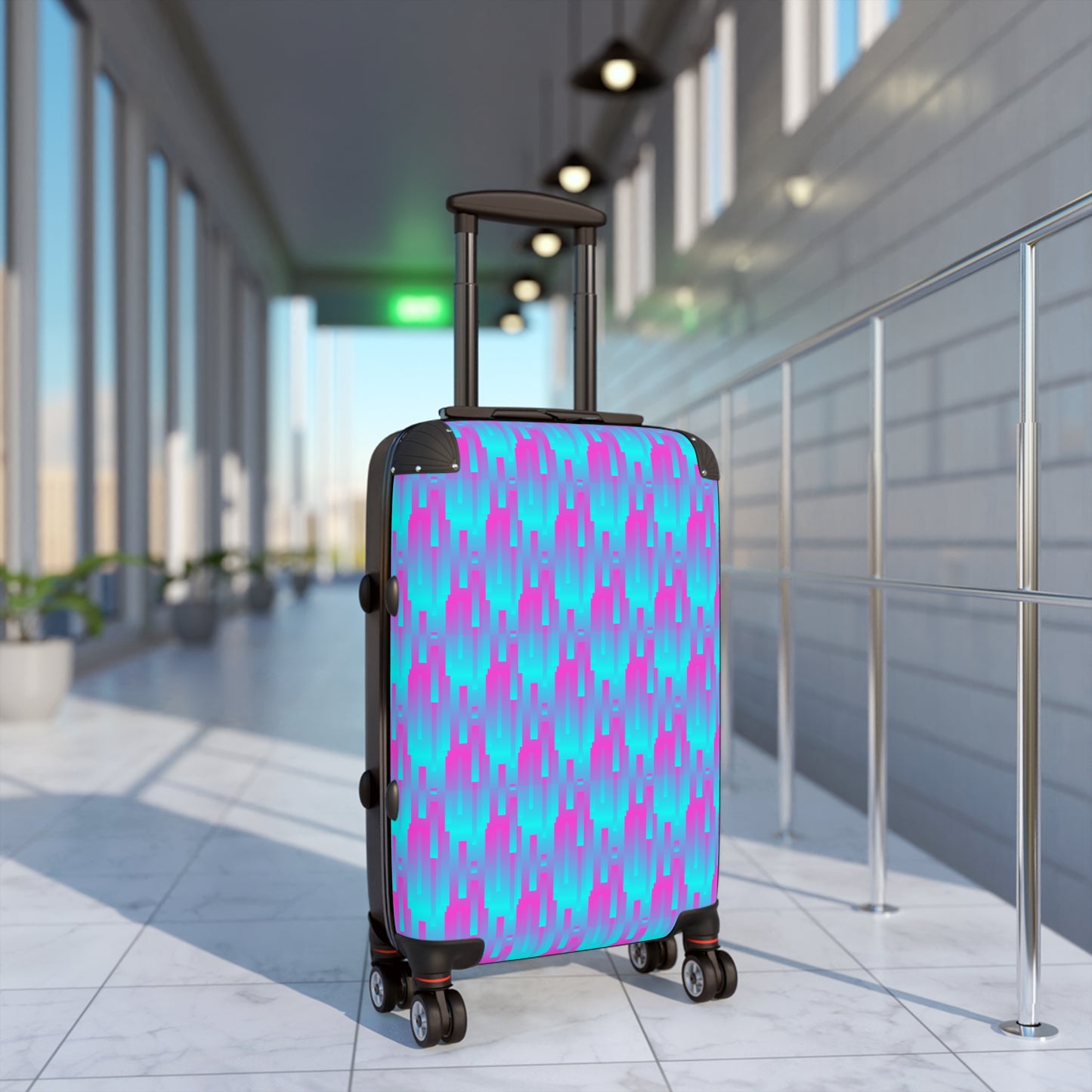 Pink & Blue Lines–Baby Blue–Suitcase