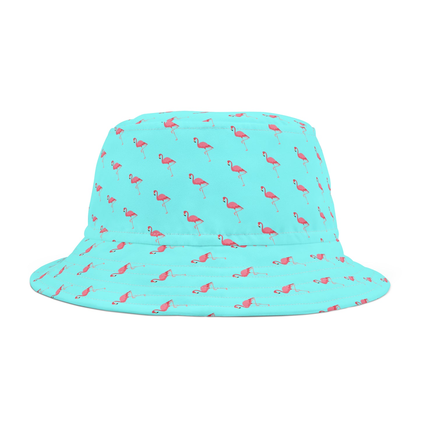 Pink Flamingos Babe Blue–Bucket Hat (AOP)