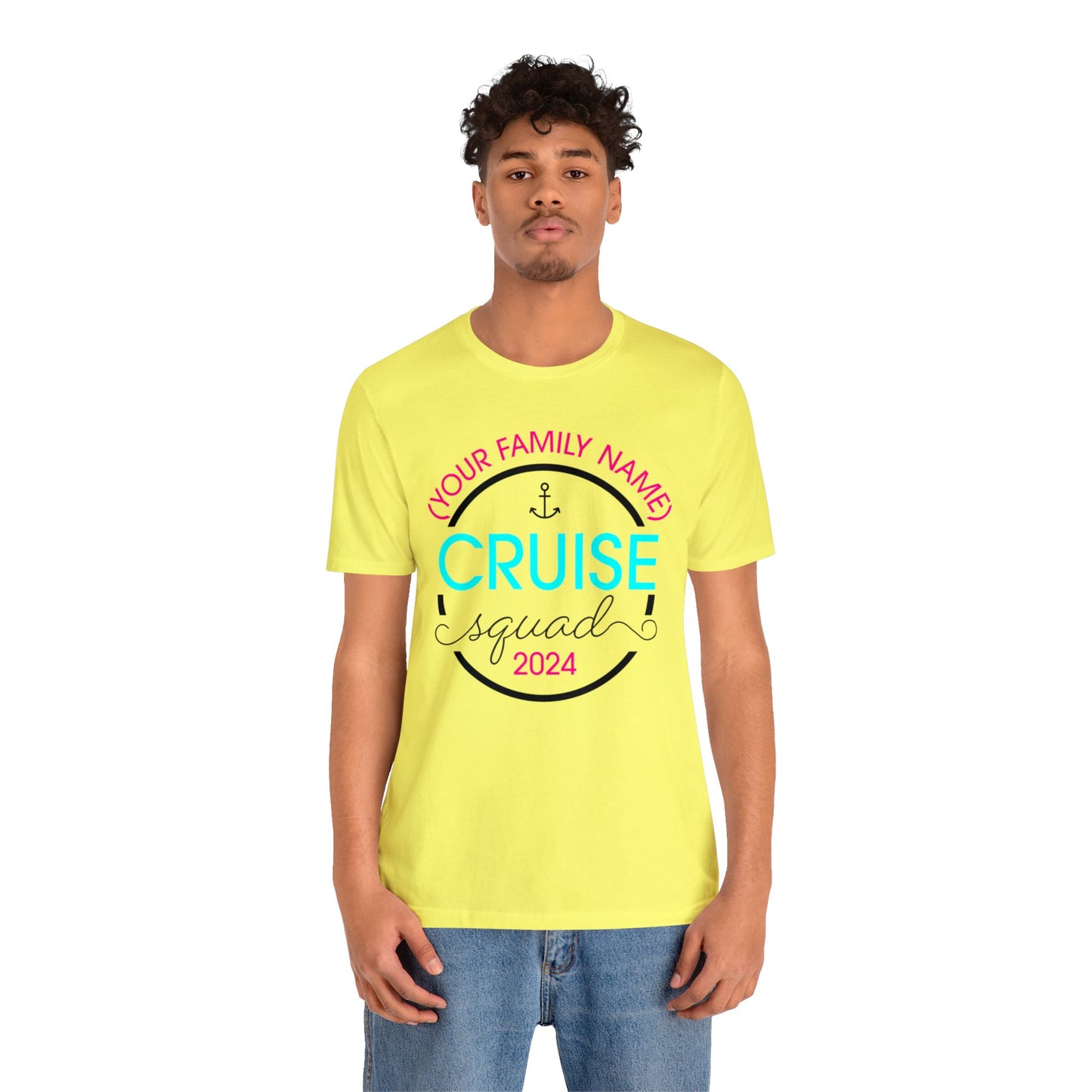 Cruise Squad 2024 (Your Family Name) Custom–Unisex Lightweight Fashion Tee–EXPRESS DELIVERY*