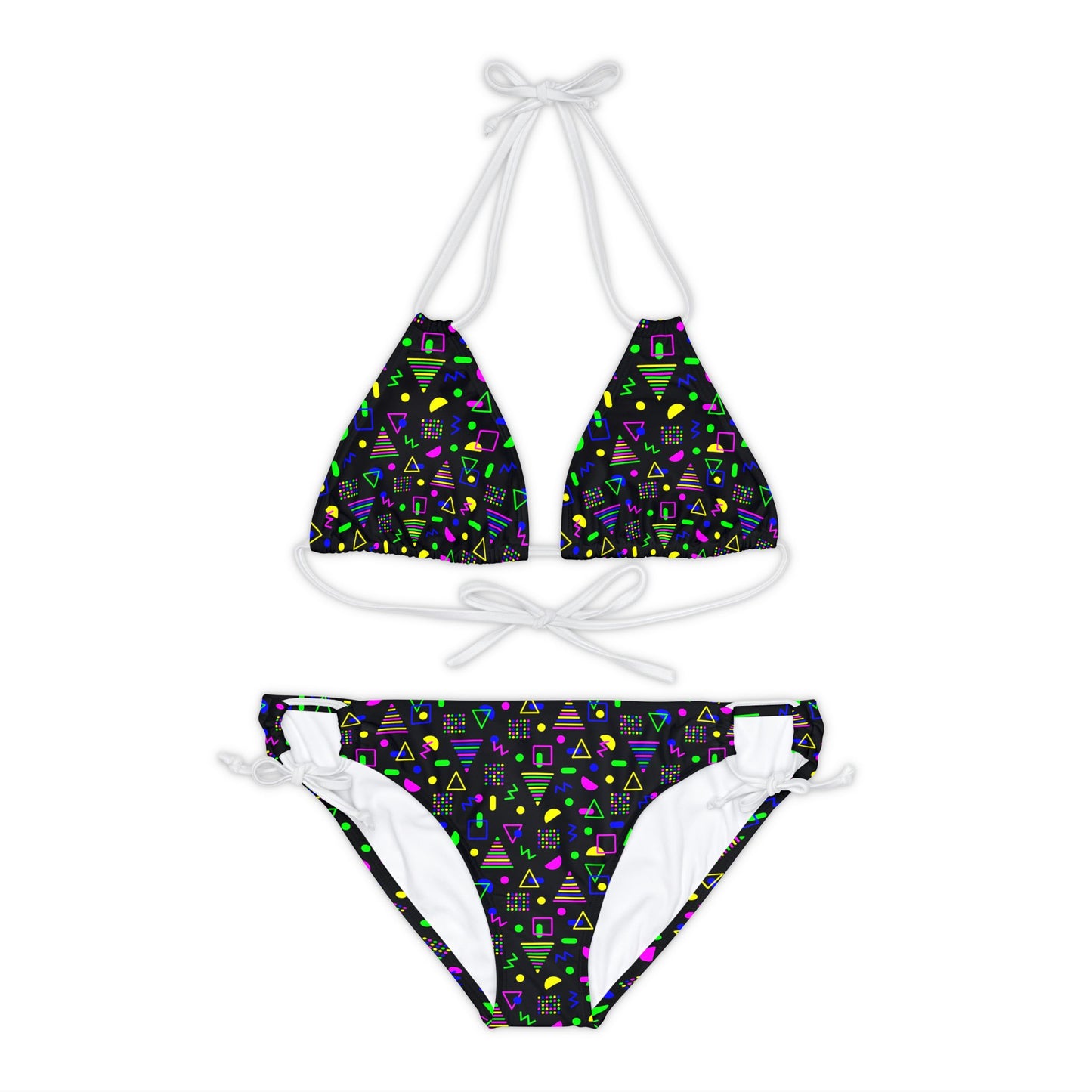 Neon Shapes–Strappy Bikini Set (AOP)