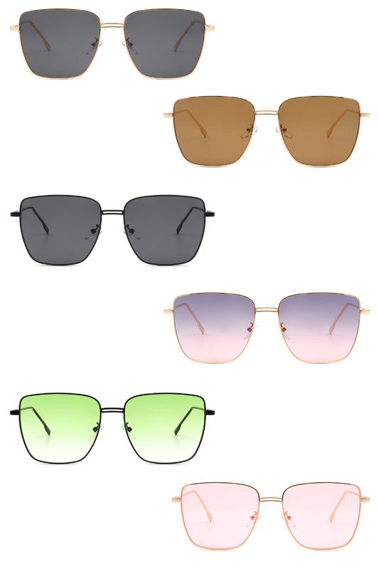 Square Metal Oversize Fashion Sunglasses