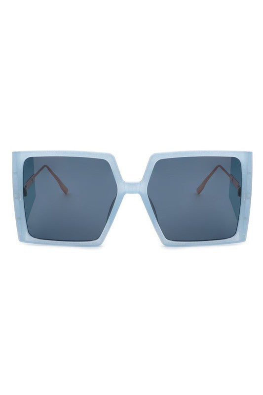 Women Square Oversize Flat Top Fashion Sunglasses