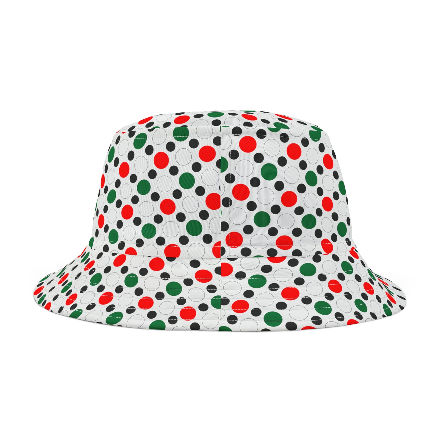Green White Red Circle Pattern–Bucket Hat (AOP)